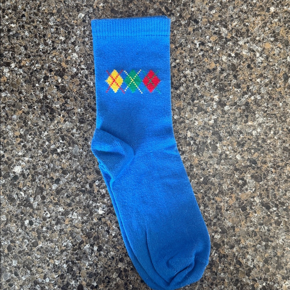 Blue Argyle Pattern Ladies Socks - size 4-10 - Like NEW - Picture 1 of 2